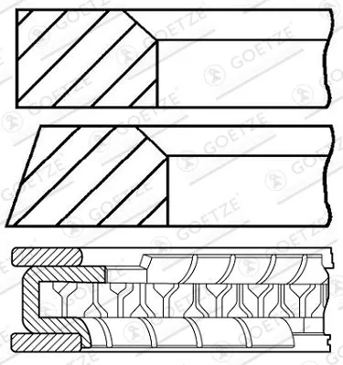 Кольца поршневые, комплект   86,00mm +1.00mm