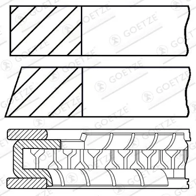 Комплект поршневых колец 82.00mm STD+1.2+1.5+2.5  