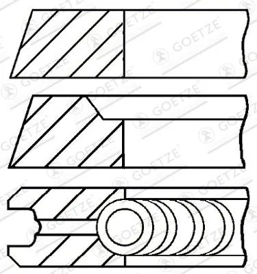 Комплект поршневых колец 82.5+50mm 1.2*1.5*2mm