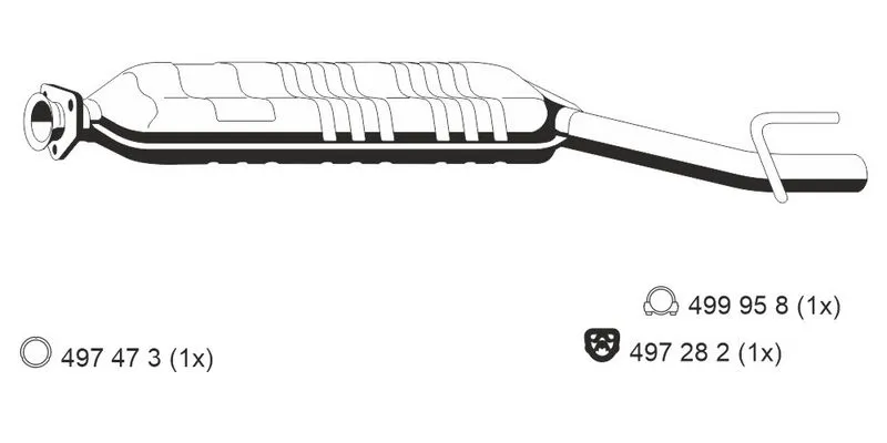 Средний глушитель выхлопных газов C-CLASS (W202)/C-CLASS седан (W202)